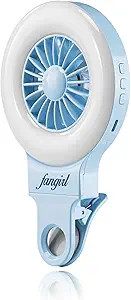 Fangirl by Remi: 2-in-1 Clip on Phone Fan and Selfie Ring Light (Blue) | Amazon (US)