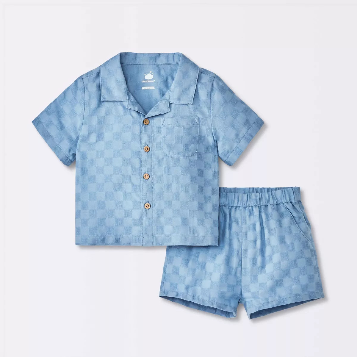 Baby Boys' Checkered Top & Bottom Set - Cloud Island™ Blue | Target