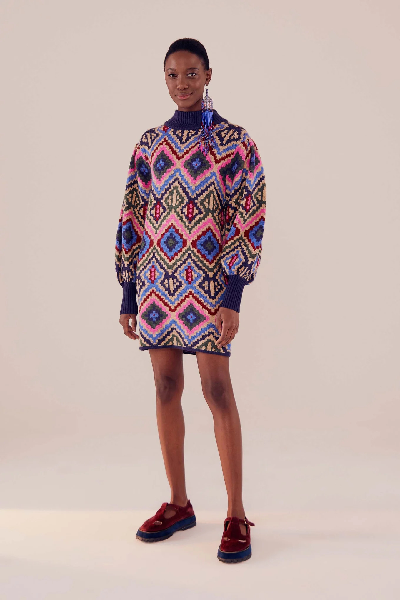 rauti puff sleeve sweater dress | FarmRio (US)