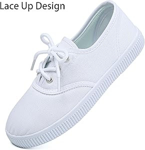 Boy's Girl's Kids White Canvas Shoes for Kids Slip-On Lightweight Sneakers Casual Skin-Friendly W... | Amazon (US)