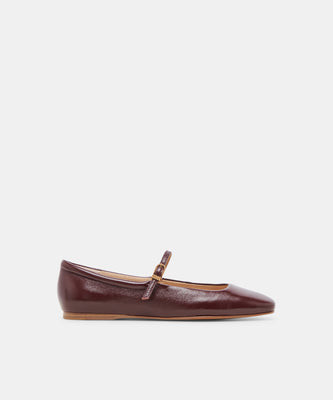 REYES BALLET FLATS CRANBERRY CRINKLE PATENT | DolceVita.com