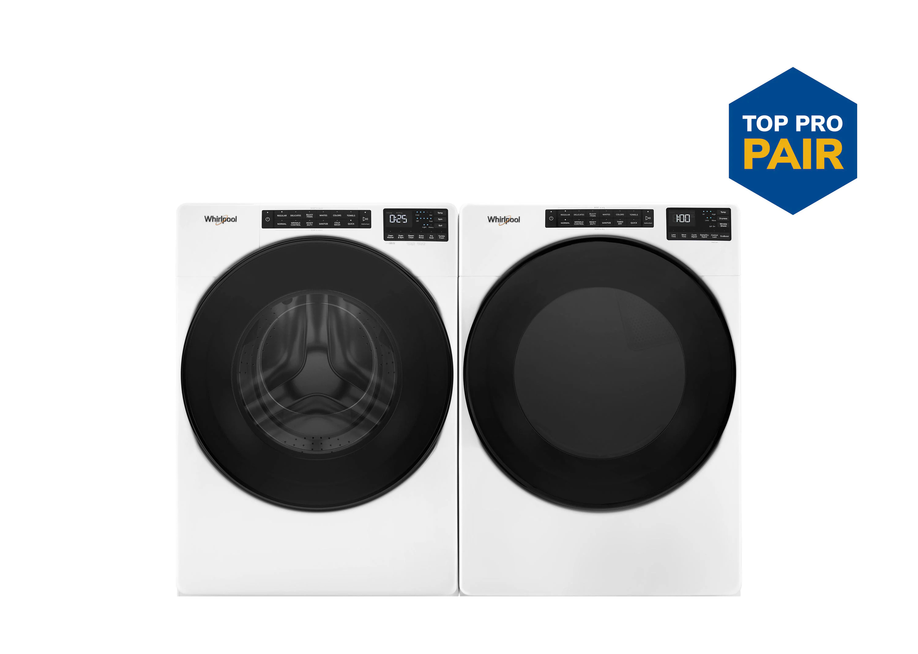 Whirlpool Large Capacity with Tumble Fresh Front Load Washer & Electric Dryer Set with Wrinkle Sh... | Lowe's