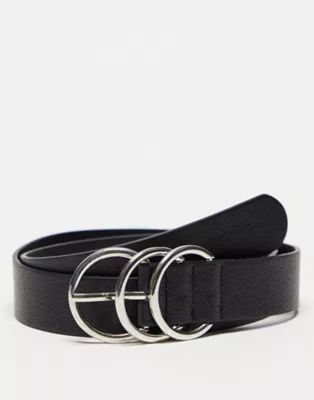 Glamorous waist and hip belt with silver circle buckle in black | ASOS (Global)