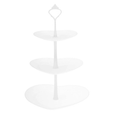 Unique Bargains Halloween Christmas 3-Layer Heart-shaped Dessert Cupcake Stand with Layered Serving Tray for Pastries Donuts and Fruits White | Target