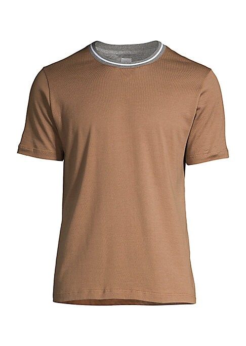 Eleventy Men's Crewneck Cotton T-Shirt - Camel - Size Small | Saks Fifth Avenue