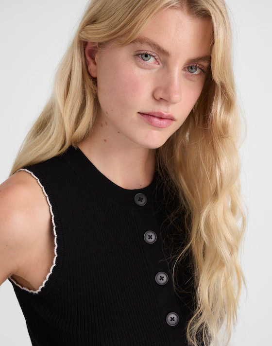 Button-Front Sweater Vest in Merino-Blend | Madewell