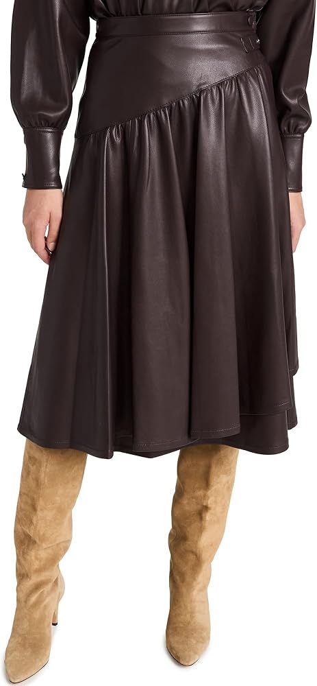 Rebecca Taylor Women's Vegan Leather Midi Wrap Skirt | Amazon (US)