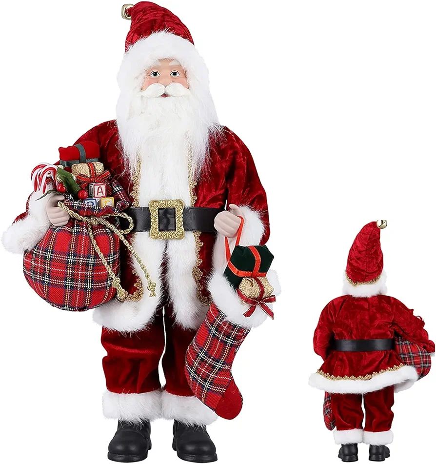 Uten 18" Santa Claus Decorations, Standing Christmas Santa Claus Figurine Figure Decor Christmas ... | Amazon (US)