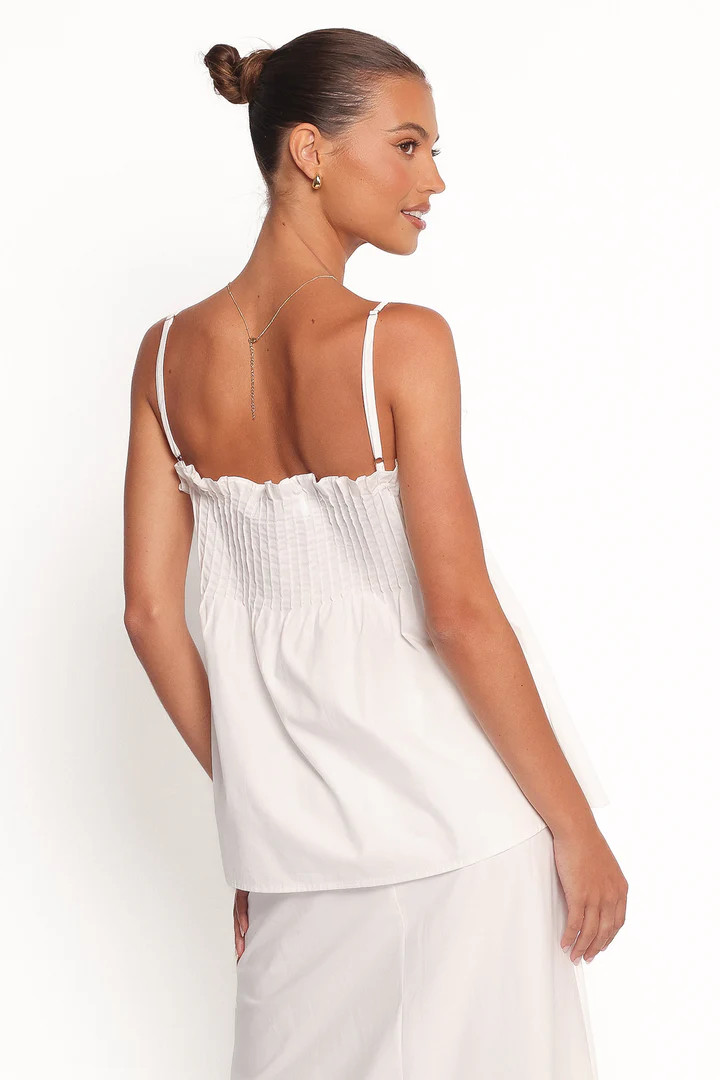 Carson Pleated Top - White | Petal & Pup (US)