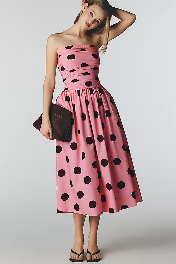 Nobody's Child Cotton Felicity Strapless Midi Dress | Anthropologie (US)