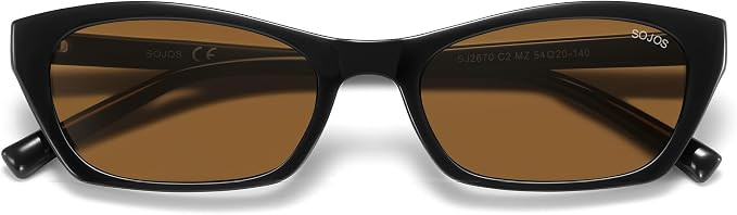 SOJOS Trendy Cat Eye Polarized Sunglasses for Women Men, Retro 90s Y2K Small Thin Rectangle Sunni... | Amazon (US)