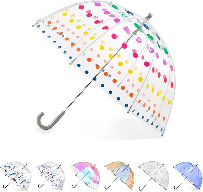 totes Kids Clear Lightweight Dome Canopy Bubble Umbrella with Wind and Rain Protection | Amazon (US)