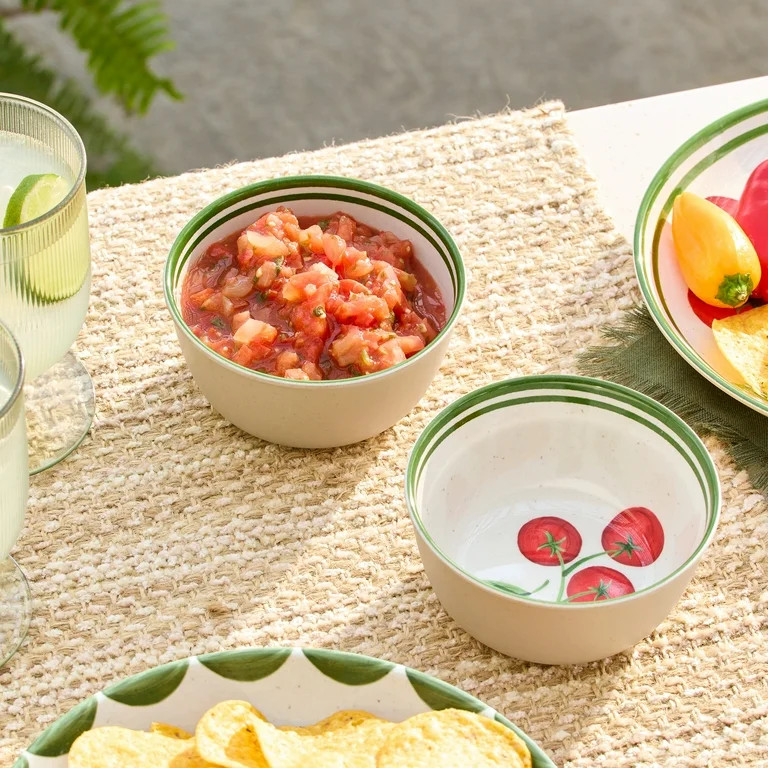 Better Homes and Gardens 2-Piece Bamboo Melamine Tomato Dip Bowl Set | Walmart (US)
