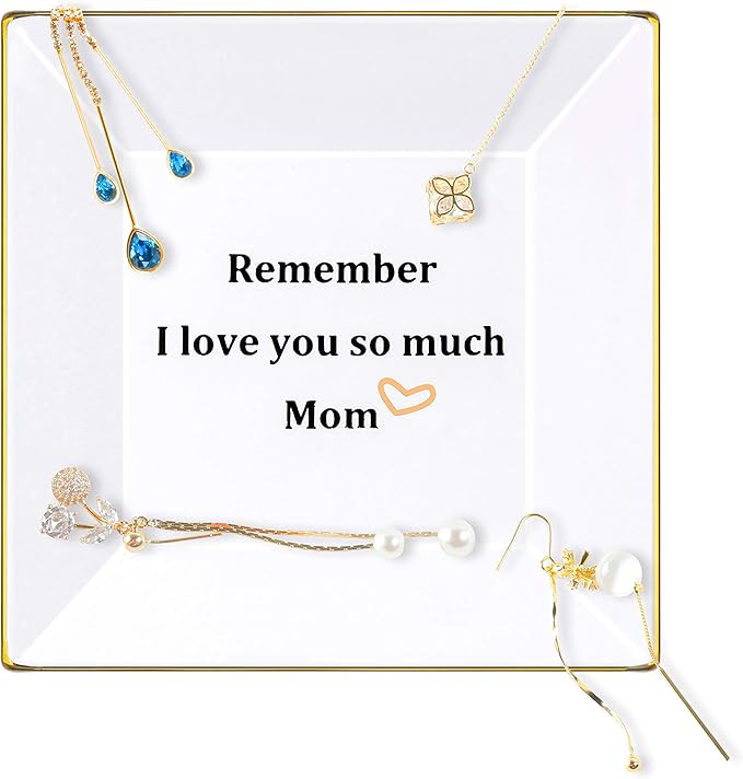 Ring Trinket Dish Gifts For Mom,Mother's Day Gift,Ceramic Ring Dish Decorative Trinket Square Jew... | Amazon (US)