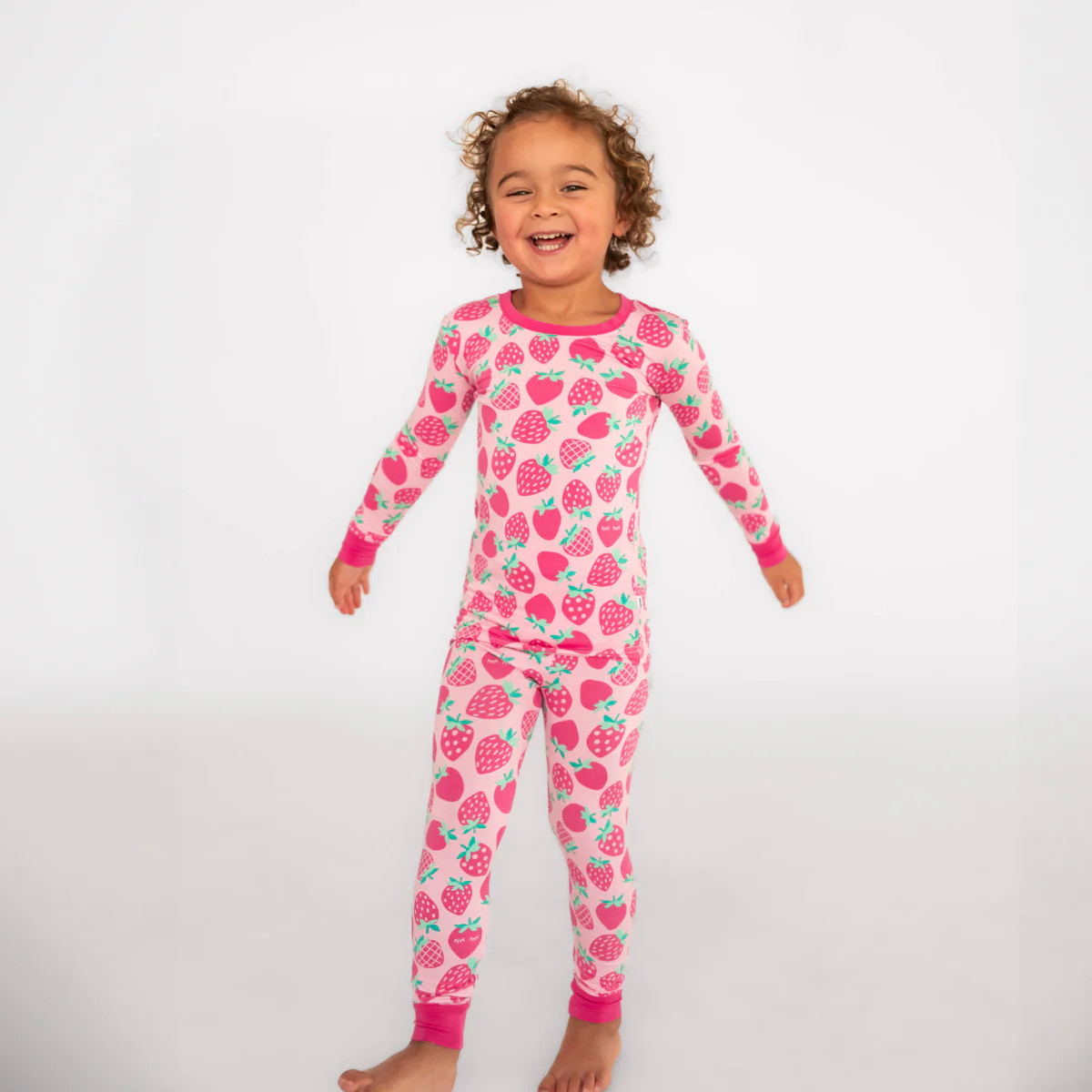 Sweet Strawberries Two-Piece Pajama Set | Little Sleepies