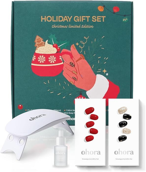 ohora Semi Cured Gel Nail Strip (2025 Christmas Gift Set (Limited Edition)) - Works with UV/LED L... | Amazon (US)