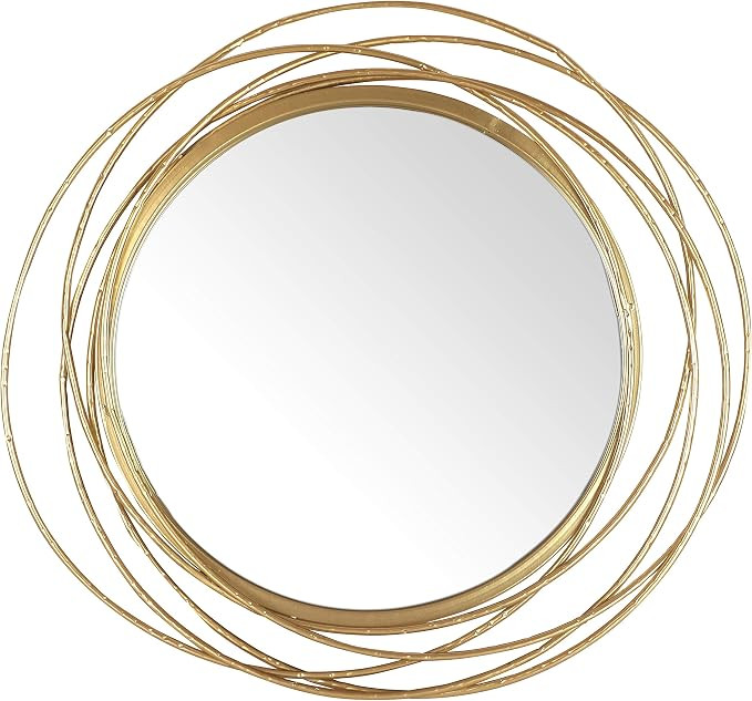 Mirrorize Round Gold Mirror 27.5" for Living Room Wall Decor, Gold Accent Framed Circle Bathroom ... | Amazon (CA)
