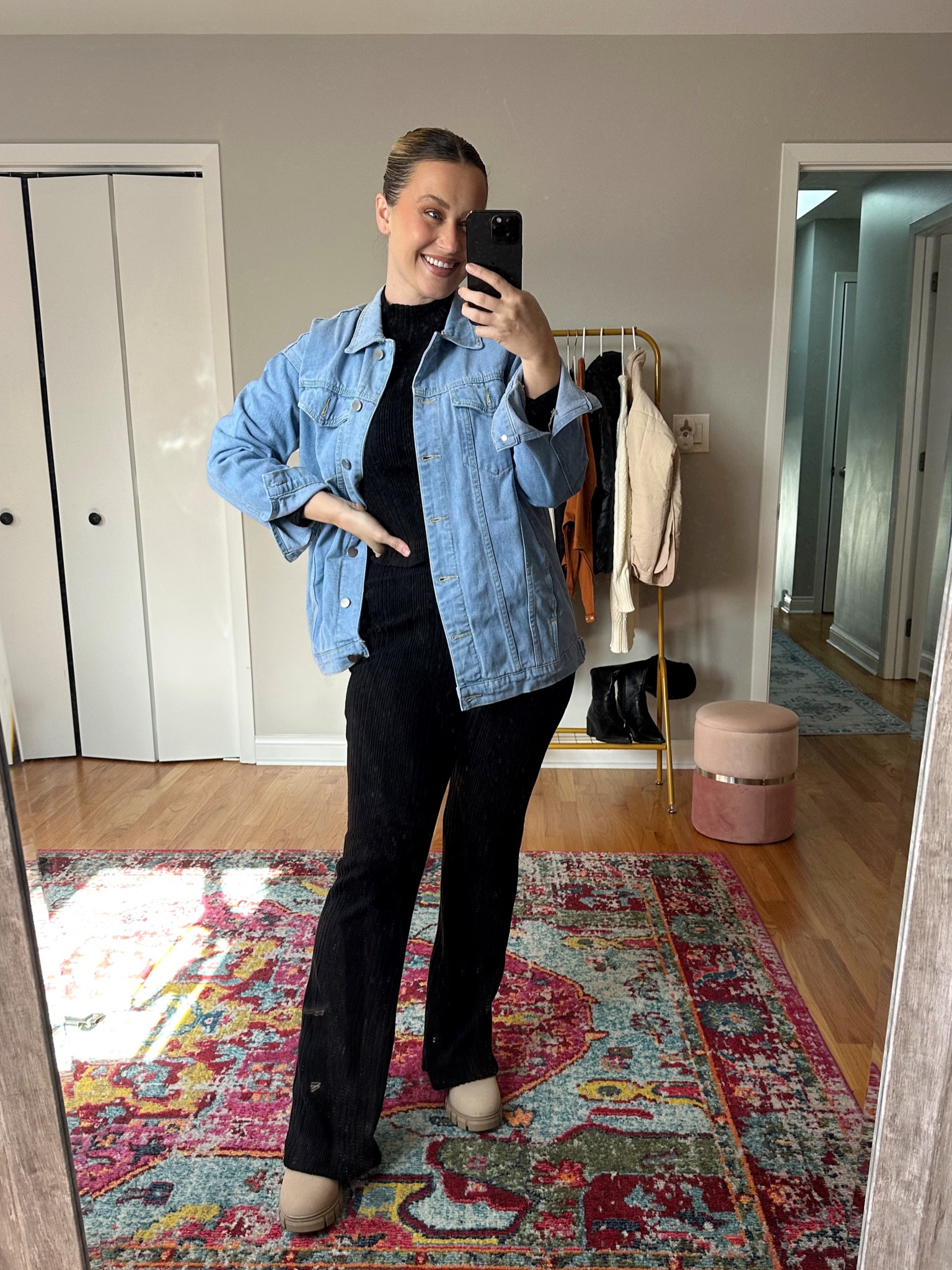 Wal mart finds under $25!! This ribbed set is a must have! So comfy and cute! My jean jacket and booties are amazon finds #falloutfits #fallfashion 

#LTKshoecrush #LTKfindsunder50 #LTKsalealert