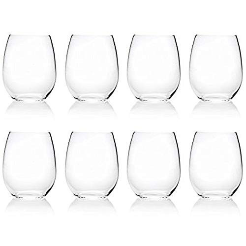 XINGUO PLASTIC 17-ounce Acrylic Glassses Stemless Wine Glasses, set of 8 Clear - Unbreakable, Dishwasher Safe, BPA Free… | Amazon (US)