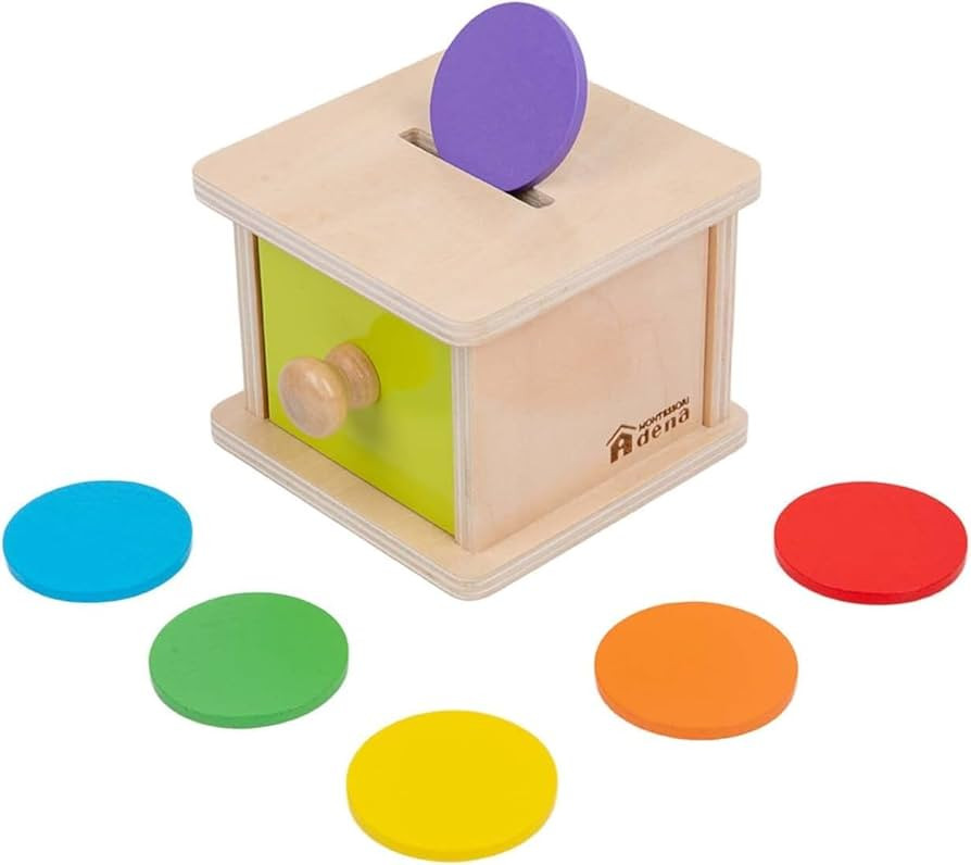 Adena Montessori Coin Box,Object Permanence Box for 1 Year Old Baby Coins,Wooden Ball Drop Develo... | Amazon (US)