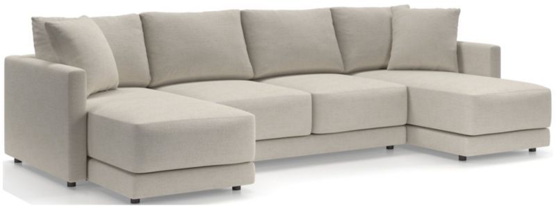 Gather Deep 3-Piece Double Chaise Sectional Sofa + Reviews | Crate & Barrel | Crate & Barrel