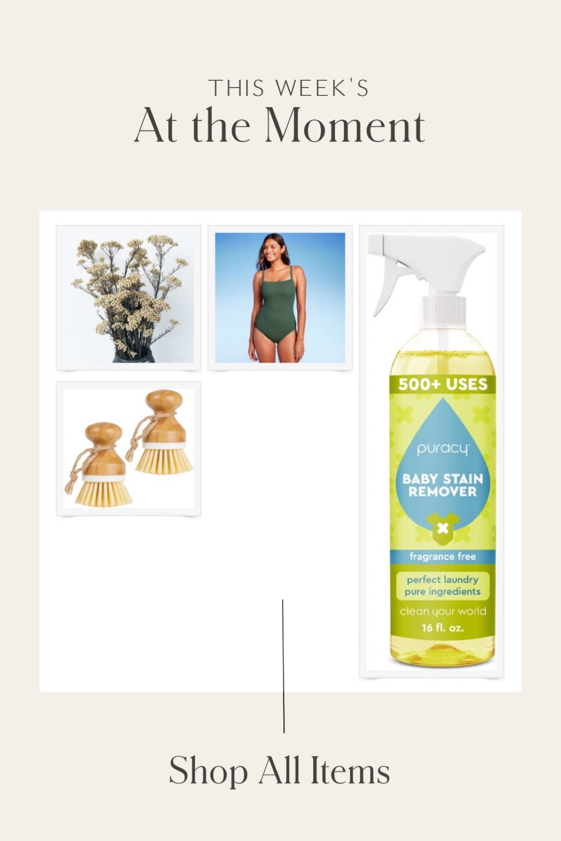 This weeks items that I’m loving at the moment to inspire your home, fashion style, well-being, health and overall lifestyle!
•
•
•
Target home, target finds, amazon finds, , spring decor, neutral style, crinkle one piece swimsuit, vacation style, hunza g dupe, dried florals, dried stems, kitchen items, stain remover, baby products 

#LTKsalealert #LTKhome #LTKunder100