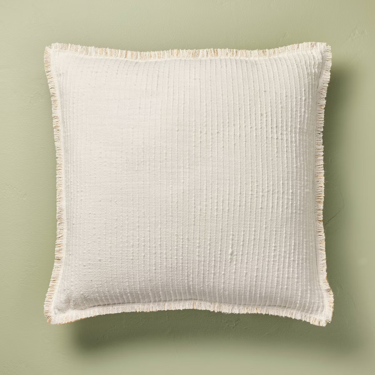 24"x24" Slub Striped Fringe Square Throw Pillow - Hearth & Hand™ with Magnolia | Target