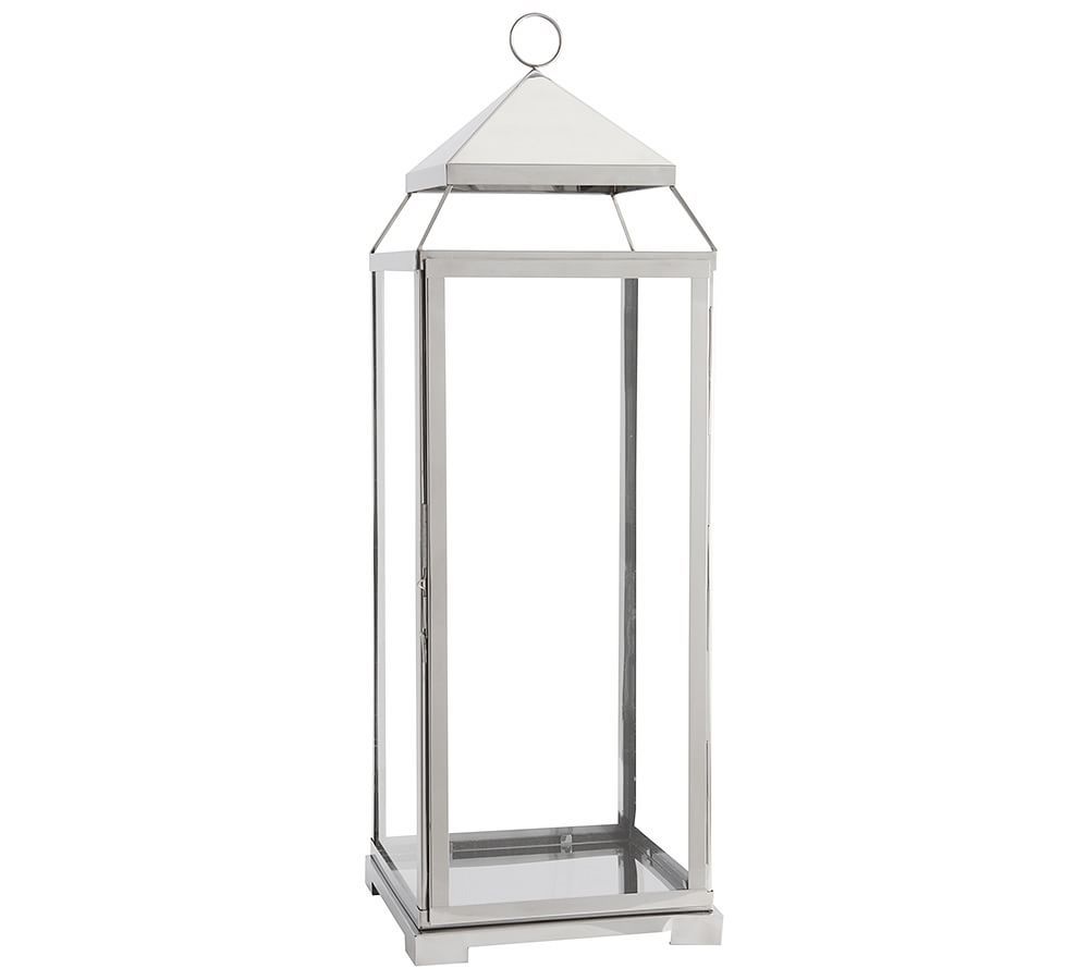 Malta Glass & Metal Lantern - Silver Finish | Pottery Barn (US)