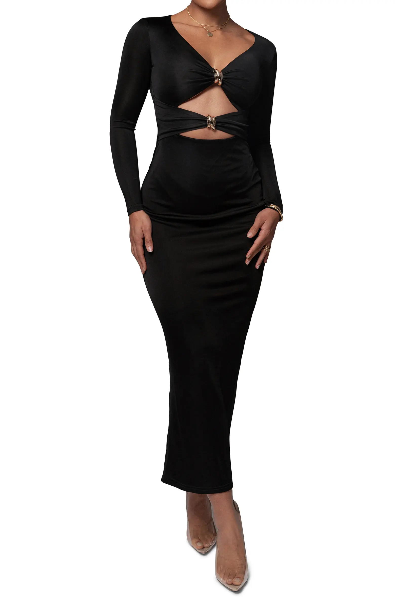 JLUXLABEL Soiree Cutout Long Sleeve Maxi Dress | Nordstrom | Nordstrom