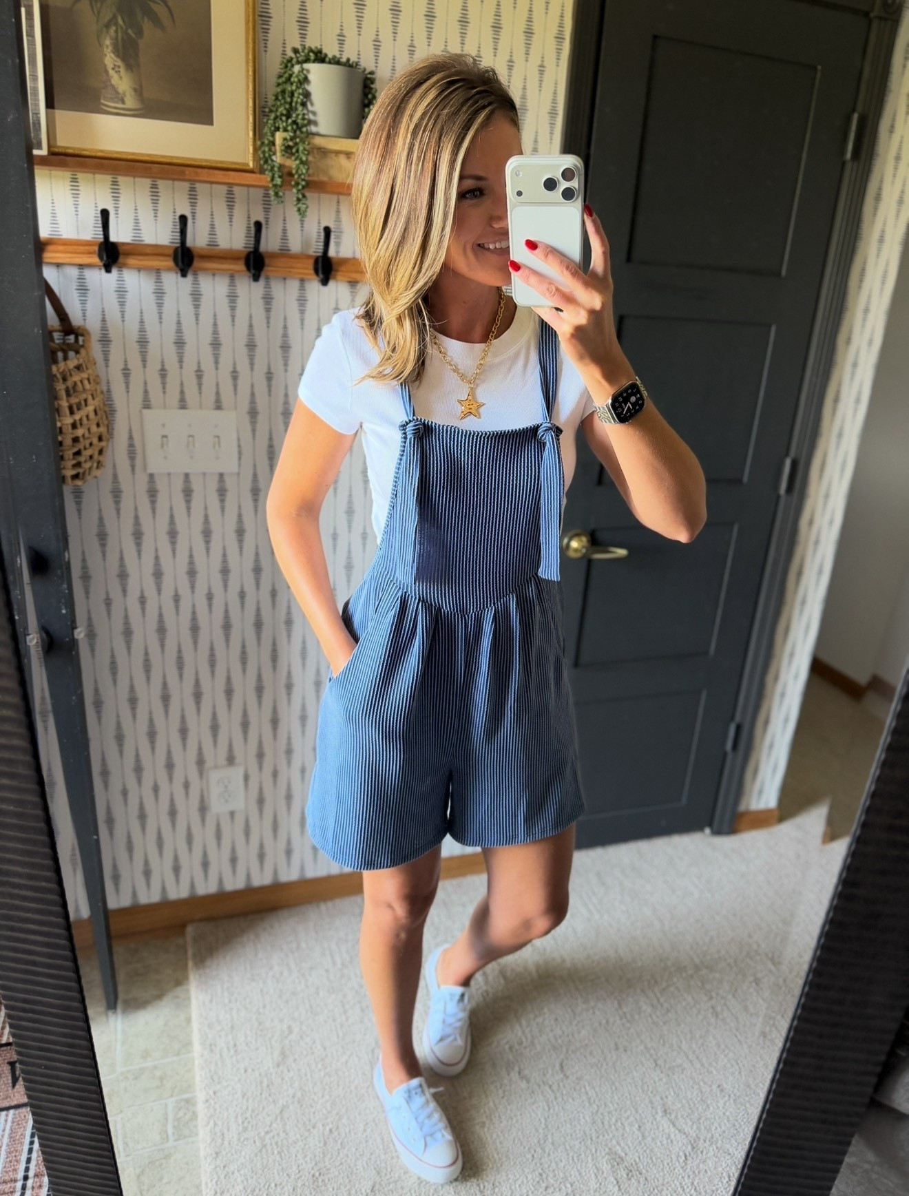 Everyday outfit idea for Summer. 
Romper medium
Tee/ small

#LTKOver40 #LTKSeasonal #LTKmomlife
