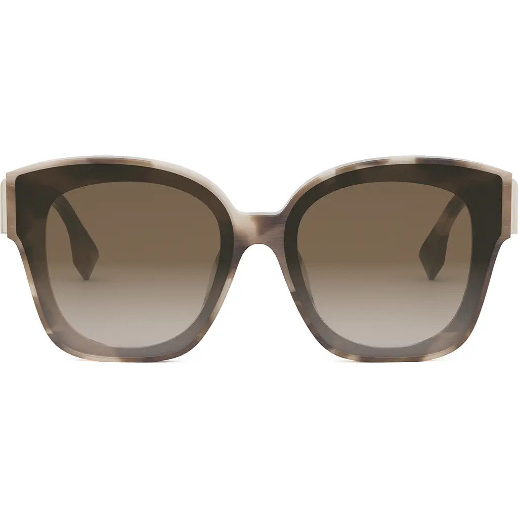 'Fendi First 63mm Square Sunglasses in Havana/Other /Gradient Brown at Nordstrom | Nordstrom
