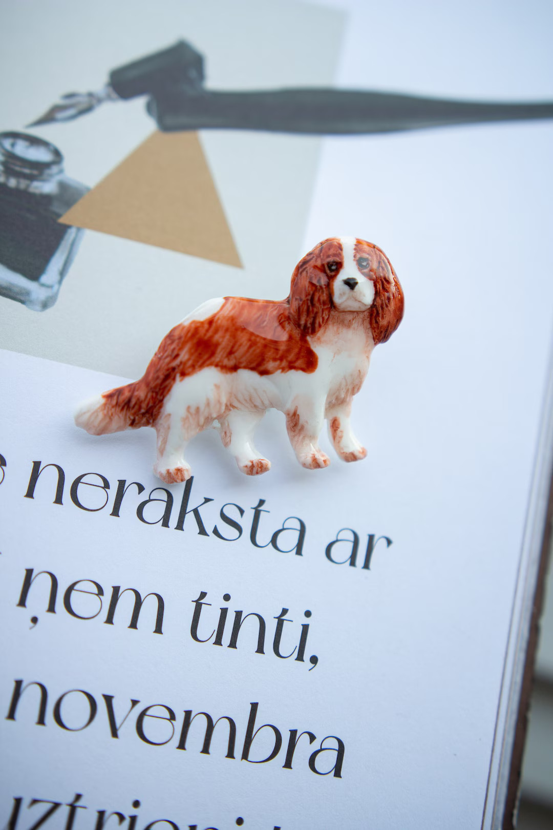 Cavalier King Charles Spaniel Brooch/ Brown Dogs Pin/ Realistic Dog Portrait/ Pet Lover Gift/ Col... | Etsy (US)