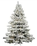 AMERIQUE 691322305661 8 FEET Premium Artificial Full Body Shape Christmas Tree with Metal Stand, Heavily Flocked Snow, Snowy | Amazon (US)