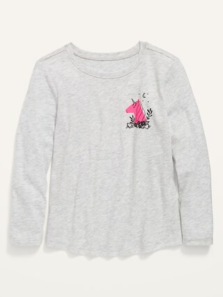 Long-Sleeve Graphic Scoop-Neck Tee for Toddler Girls | Old Navy (US)
