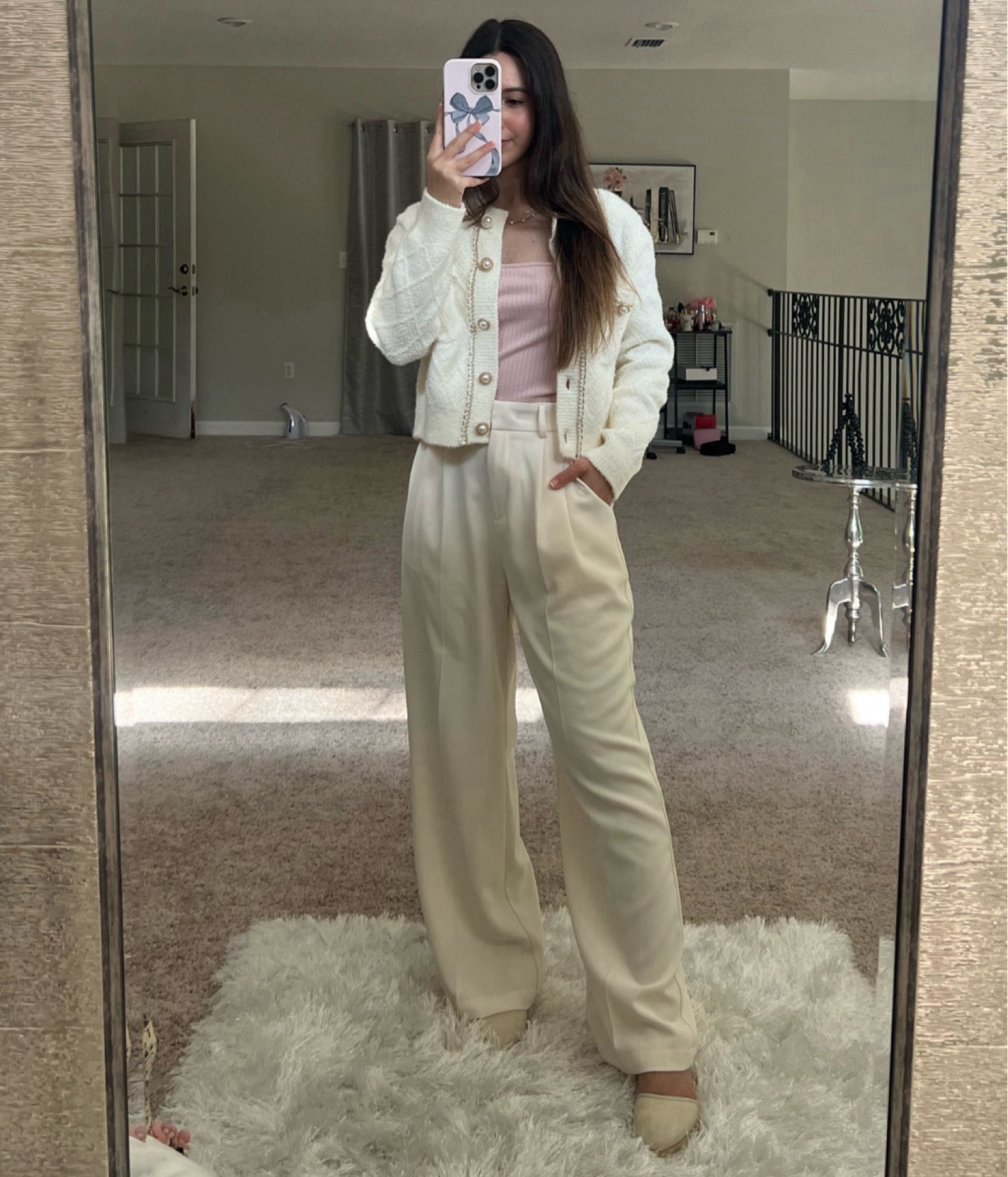 Classic Style Outfit Inspiration ✨Can never go wrong with trousers and a chanel inspired cardigan! New amazon find love the pearl buttons, so elegant and chic. Xoxo, Lauren



#princessdiana #trousers #quietluxury #timelessstyle #timelessclassic #classicstyle #streetwearfashion #getherlook #poloshirts #trouserstyles #loafers #oldmoneyaesthetic #oldmoneyoutfits #oldmoneyfashion #fashionreel #stylingreels 

Princess Diana style, looks for less, old money style, white polo shirt, trouser pants, trousers, Express black belt, mules / loafers, classic style, classic outfits, styling reels, fashion reels, fall style, fall outfits, neutral fall, autumn outifts, striped sweater 

#LTKworkwear #LTKshoecrush #ltkvideo  