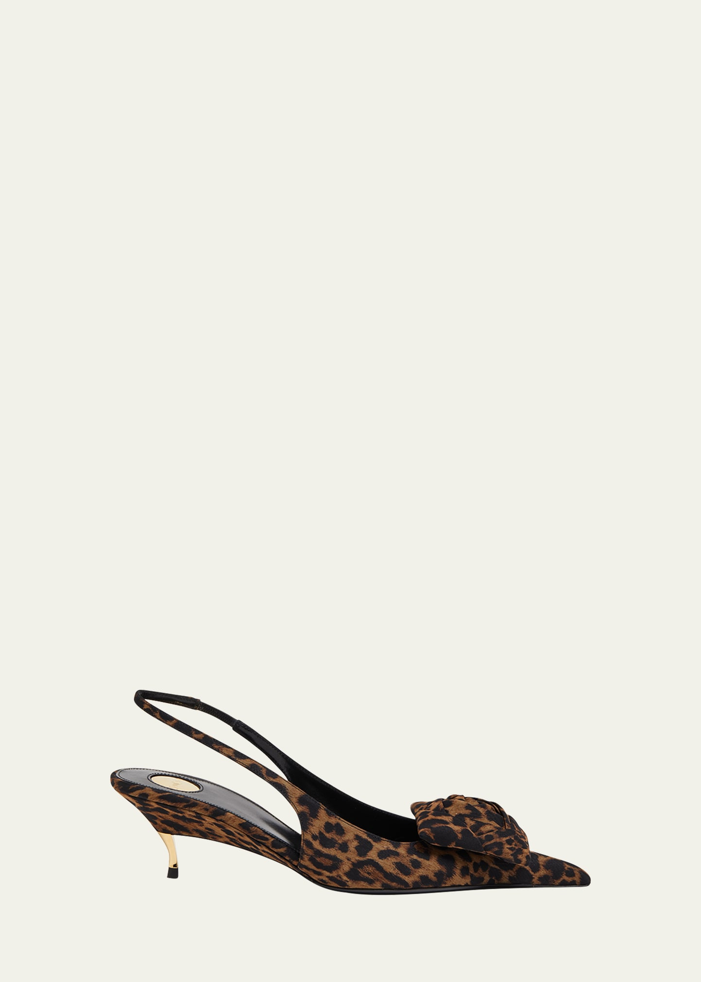 Saint Laurent Dakota Rose Leopard Satin Slingback Pumps | Bergdorf Goodman