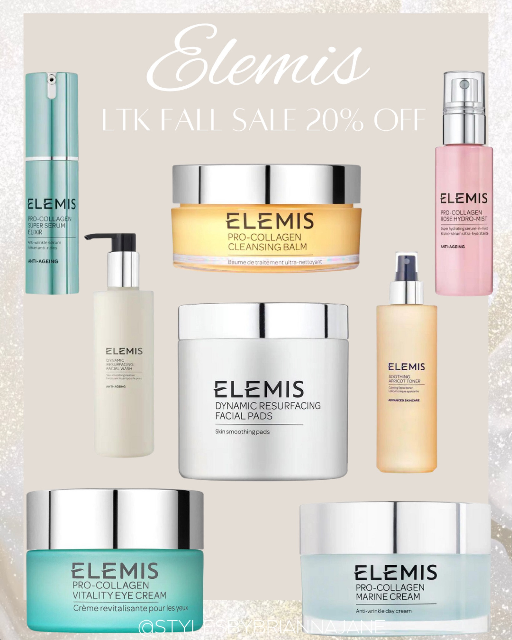Elemis 20% off sitwide skin care routine and regimen. 

#LTKSale #LTKbeauty #LTKsalealert