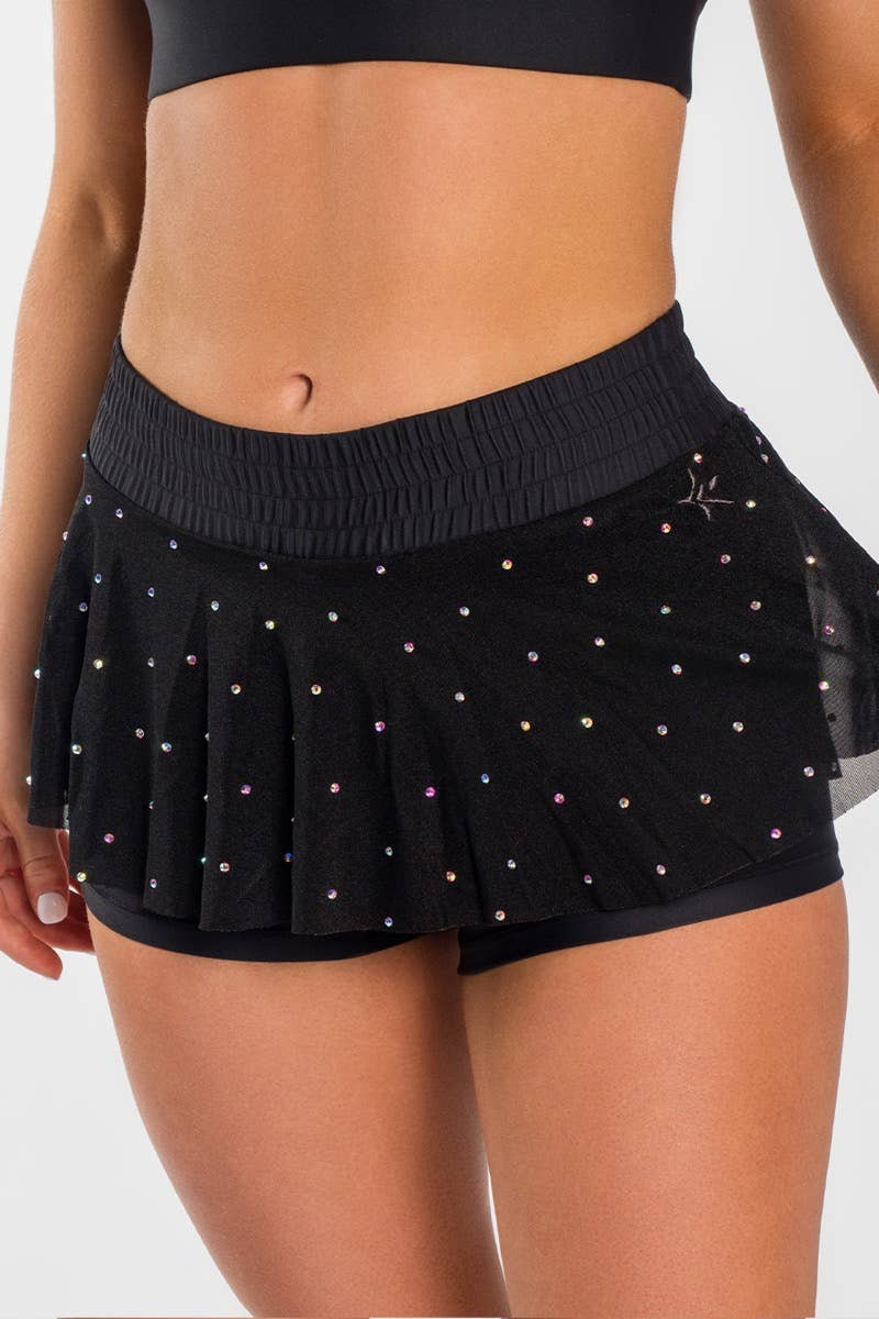 Mesh Overlay Skirt in Black | Rebel Athletic