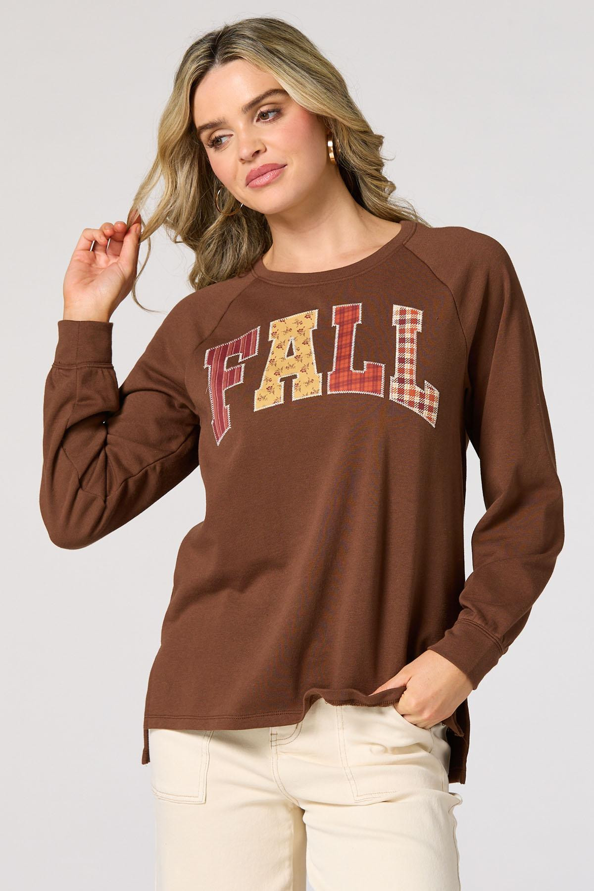 Fall Patchwork Plaid Sweatshirt | Cato Fashions