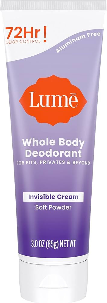 Lume Whole Body Deodorant - Invisible Cream Tube - 72 Hour Odor Control - Aluminum Free, Baking S... | Amazon (US)