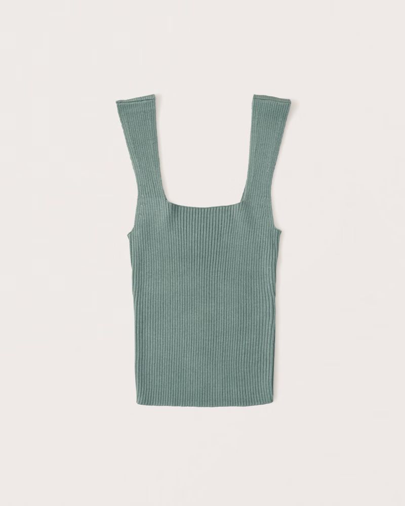 Women's Elevated Ribbed Squareneck Tank | Women's Tops | Abercrombie.com | Abercrombie & Fitch (US)