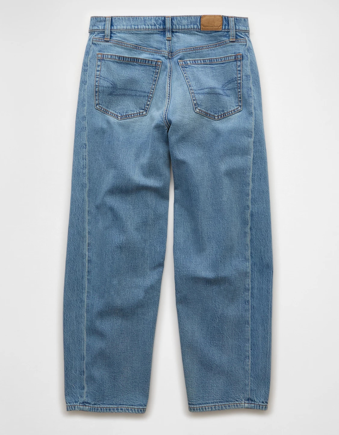 AE Dreamy Drape Strigid Barrel Jean | American Eagle Outfitters (US & CA)