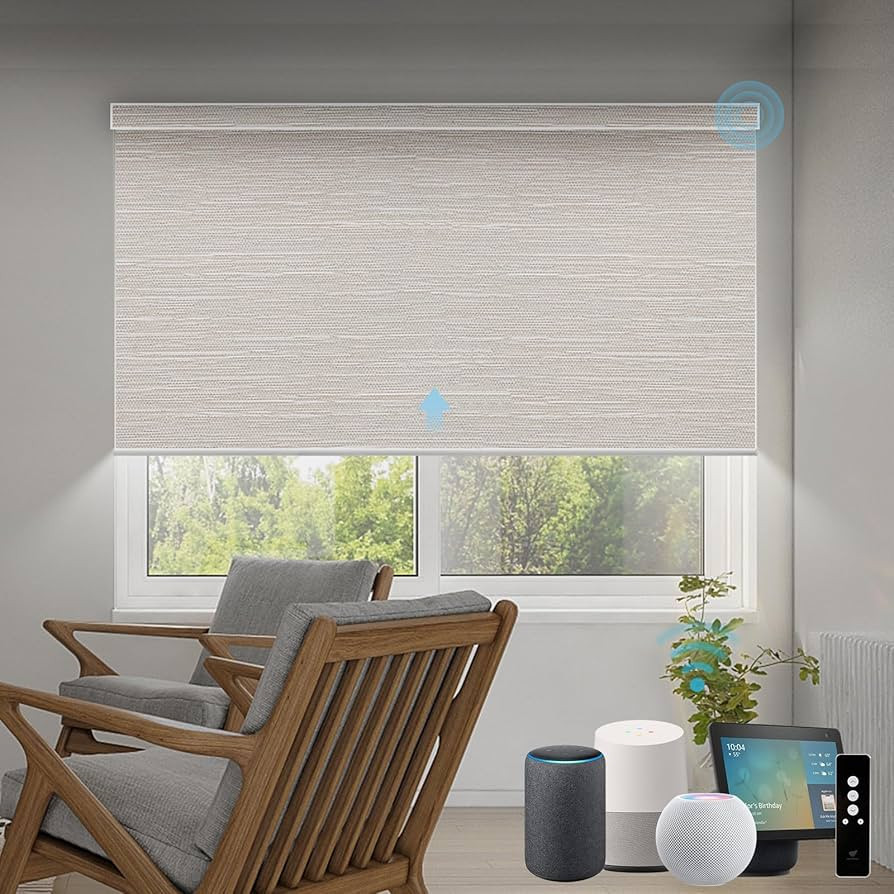 SmartWings Motorized Roller Shades Work with Homekit, 100% Blackout Smart Blinds for Windows, Cor... | Amazon (US)