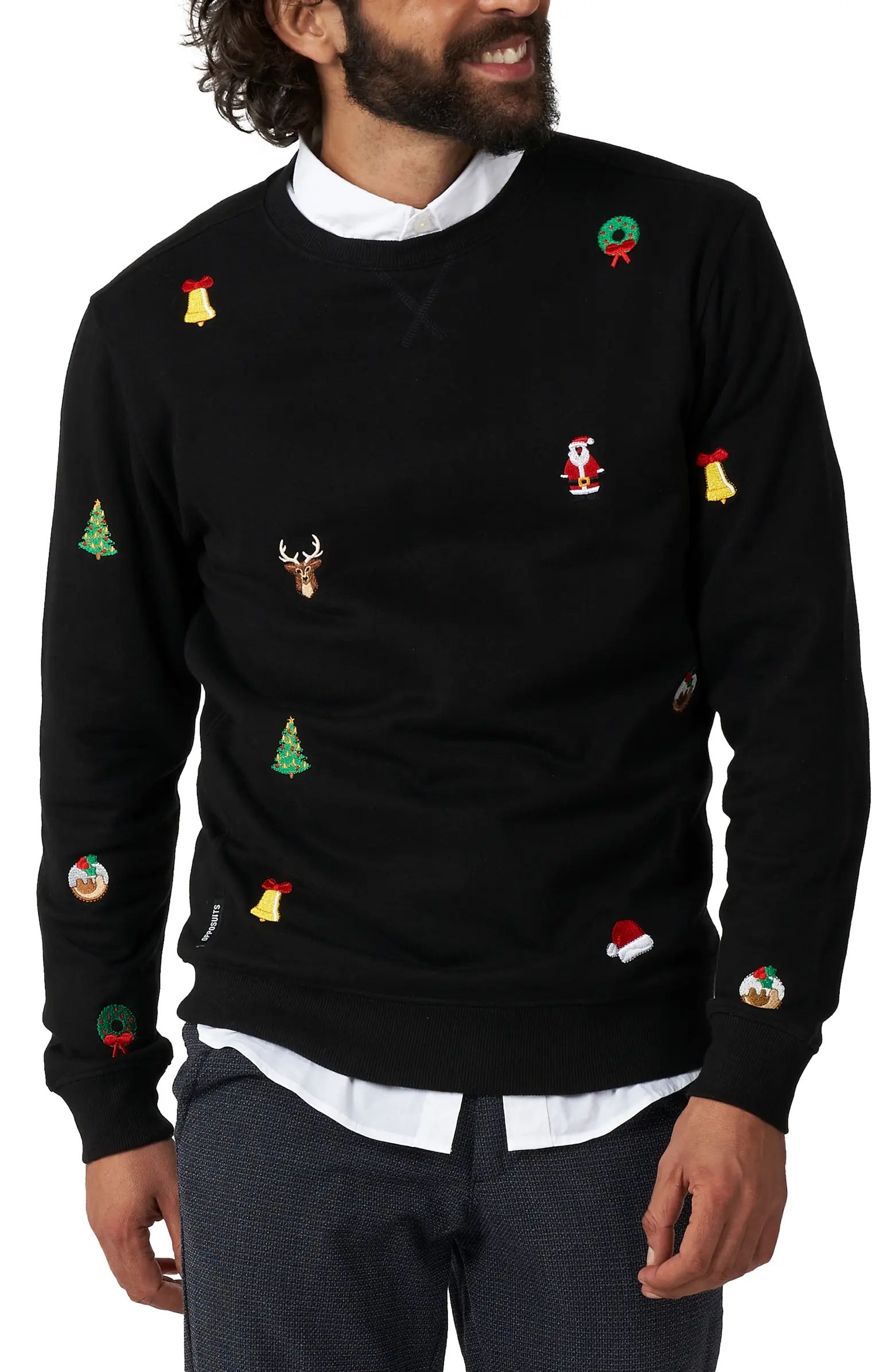 OppoSuits Xmas Icons Embroidered Sweatshirt | Nordstrom | Nordstrom