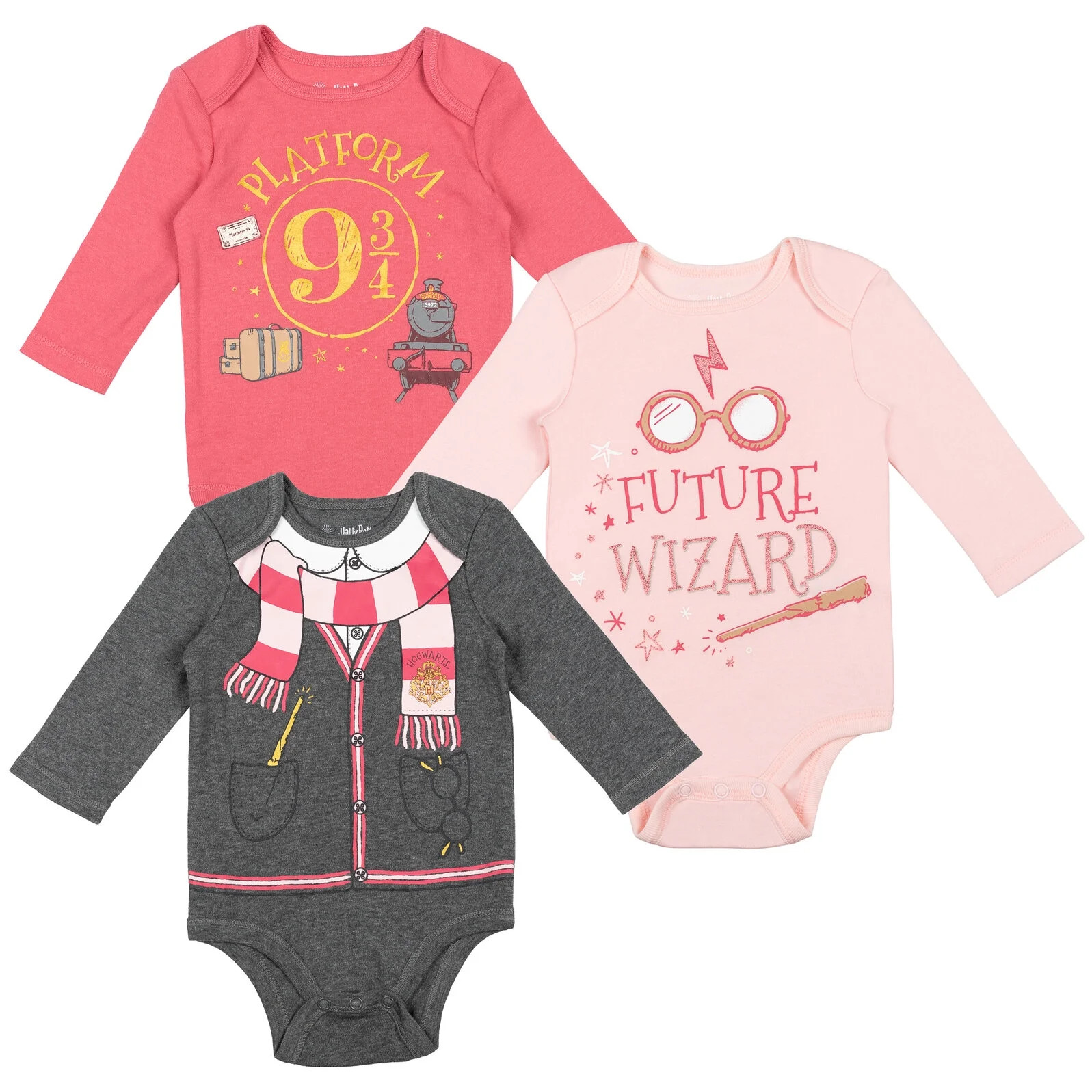 Harry Potter Harry Potter Hermione Newborn Baby Girls 3 Pack Bodysuits Newborn to Infant | Walmart (US)