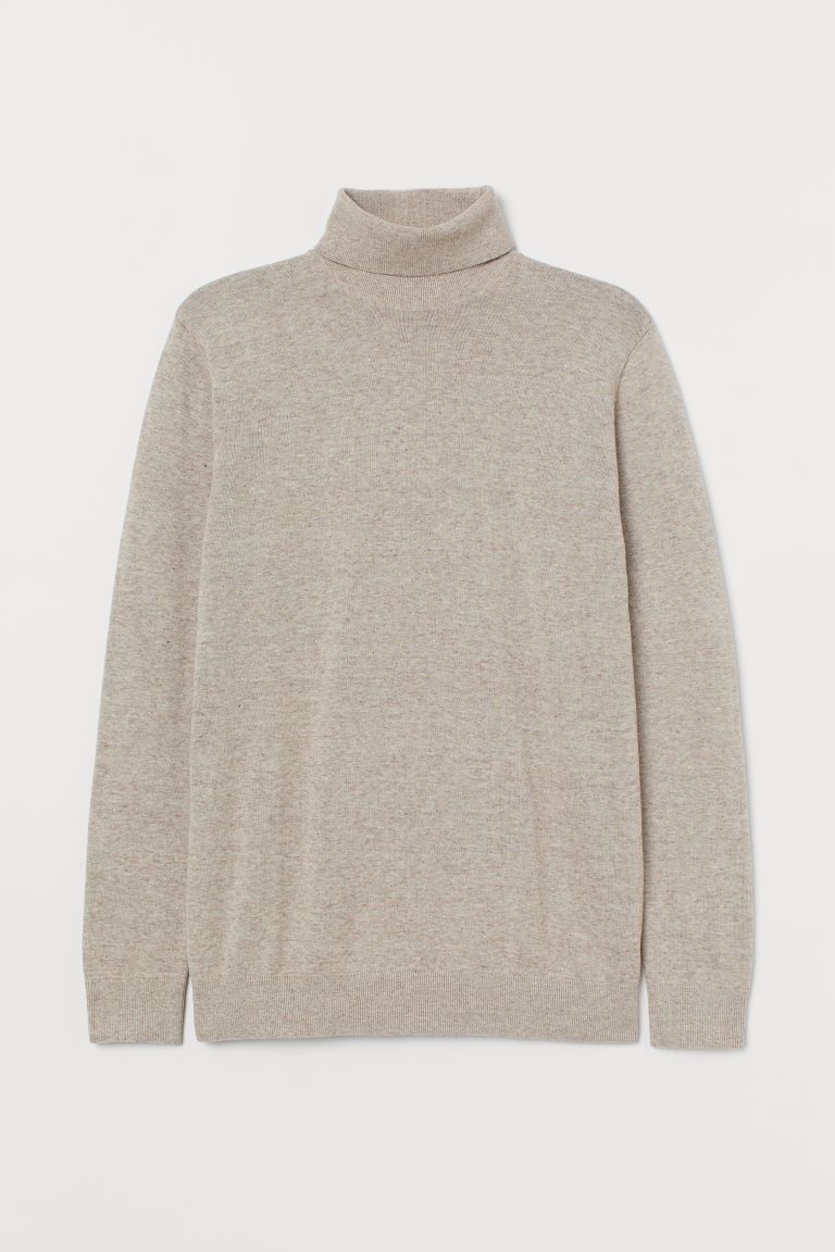 H & M - Fine-knit Turtleneck Sweater - Beige | H&M (US)