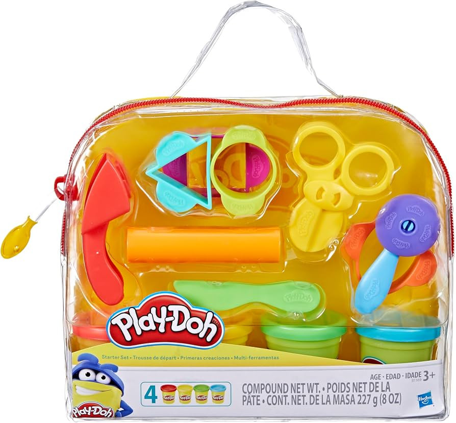 Play-Doh Starter Set 9-Piece Kit with Storage Tote & 4 Modeling Compound Cans, Arts and Crafts To... | Amazon (US)