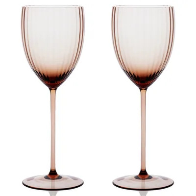 Quinn Modern Classic Amber White Wine Glass - Set of 2 | Kathy Kuo Home