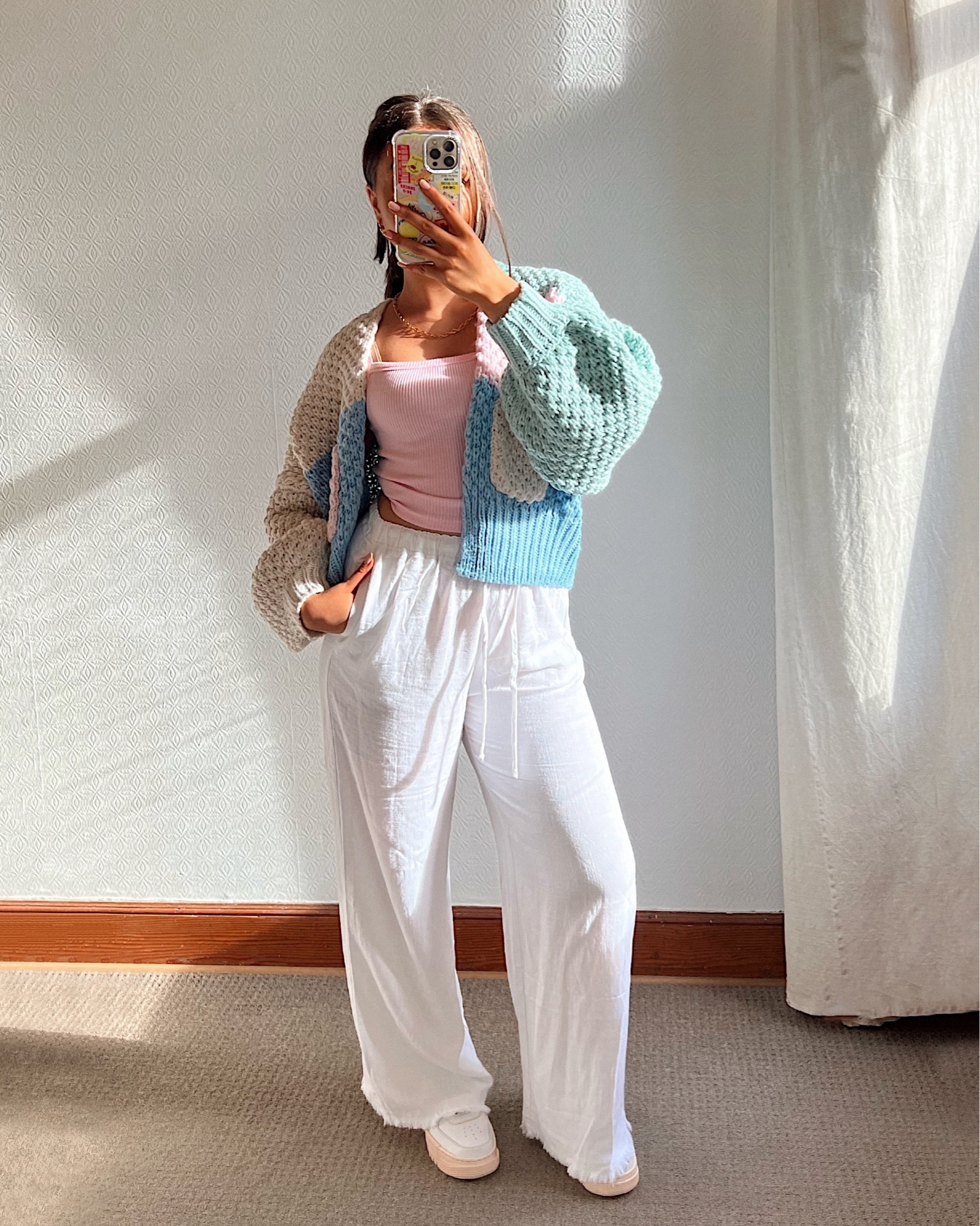 Spring summer outfit inspo!
Spring outfit, summer outfit, spring cardigan, pastel cardigan, white linen trousers, pink top, city beach, brunch outfit, ootd, outfit inspo 🌸

#LTKstyletip #LTKfindsunder50 #LTKSeasonal