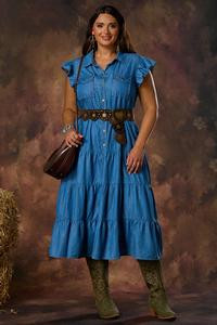 Cato Fashions | Cato Plus Size Tiered Ruffled Rodeo Dress | Cato Fashions